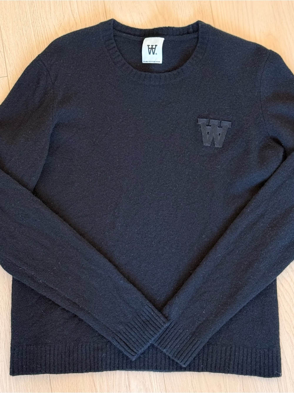 Wood wood black wool crewneck